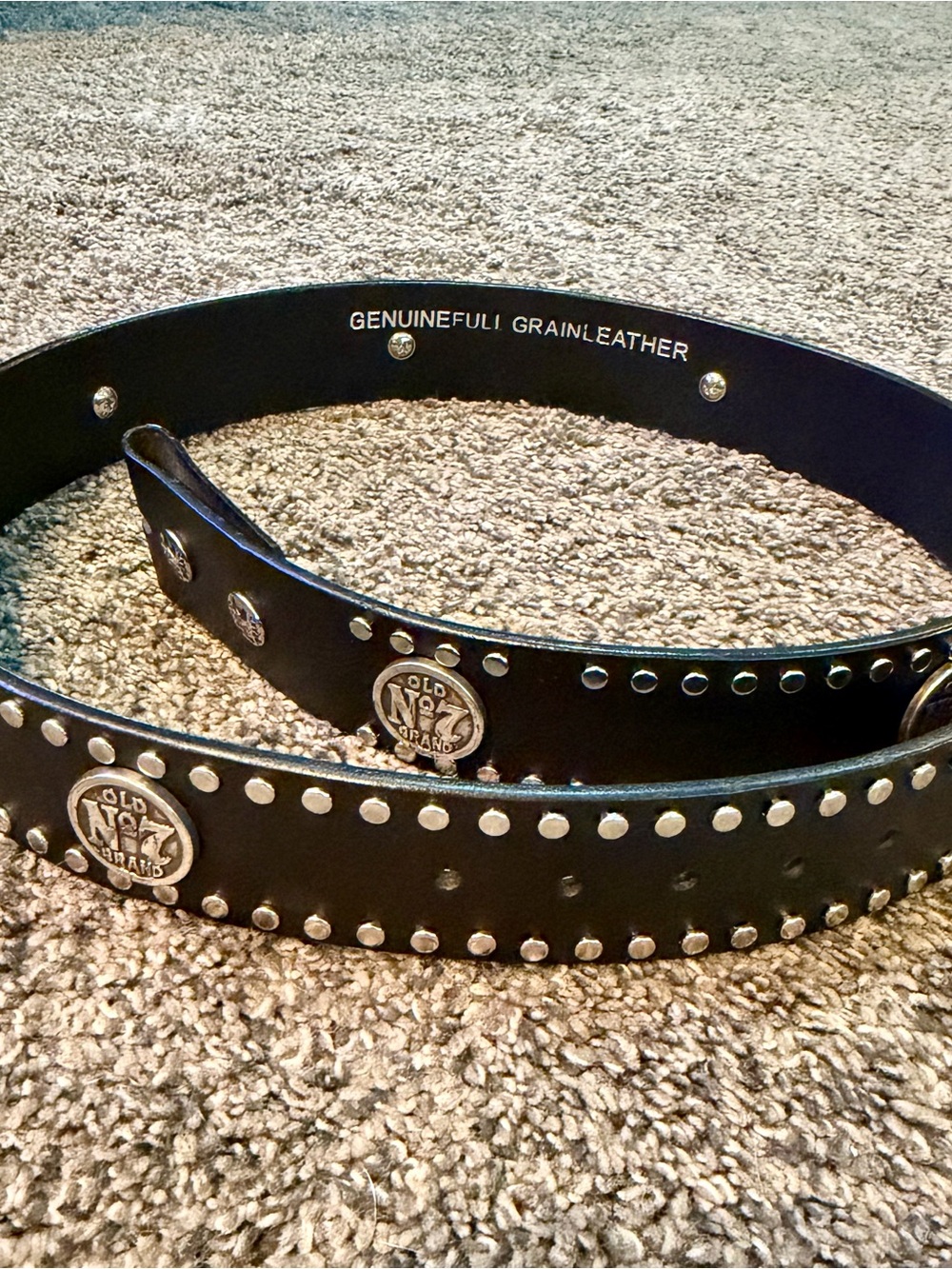 Black Studded Leather Belt
